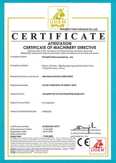 CE(Complete Set of Coal Briquetting Equipment)